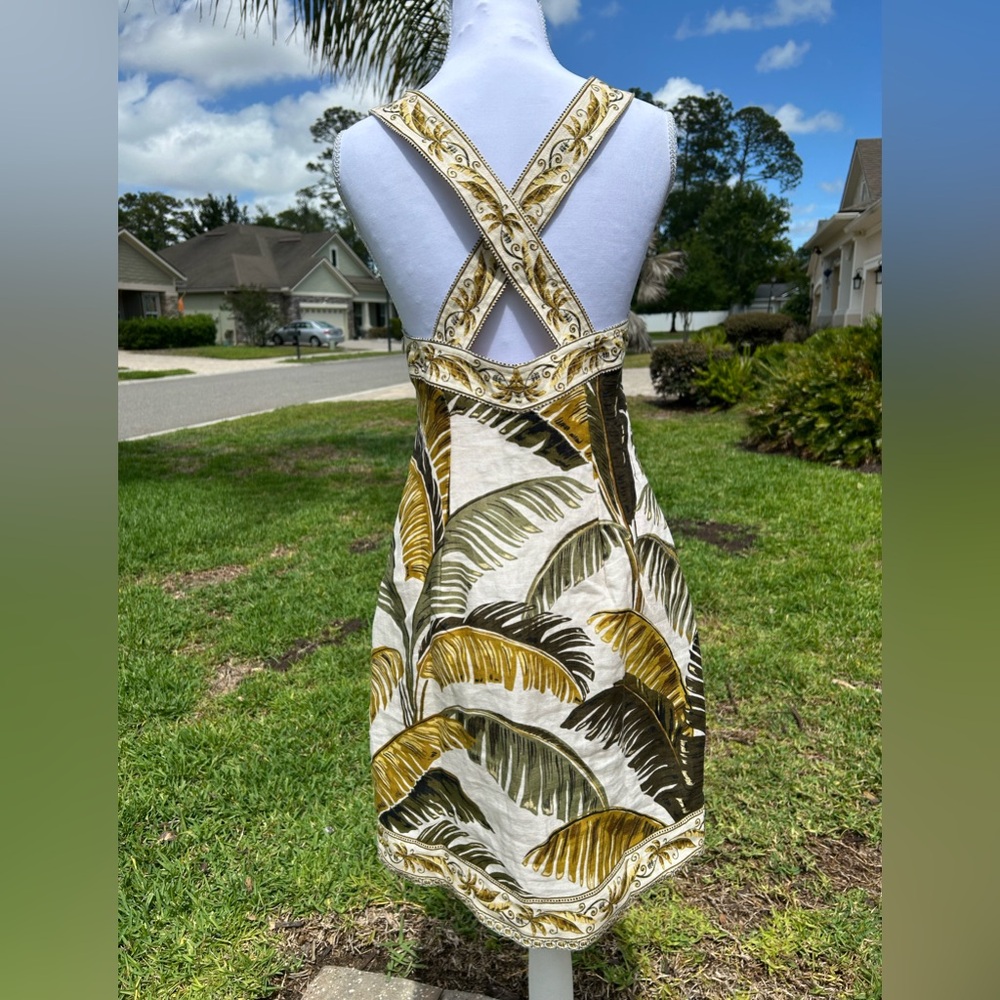 NWT🌷FARM Rio Trancoso Sand Sweetheart Neckline Sleeveless Mini Dress - Picture 12 of 16